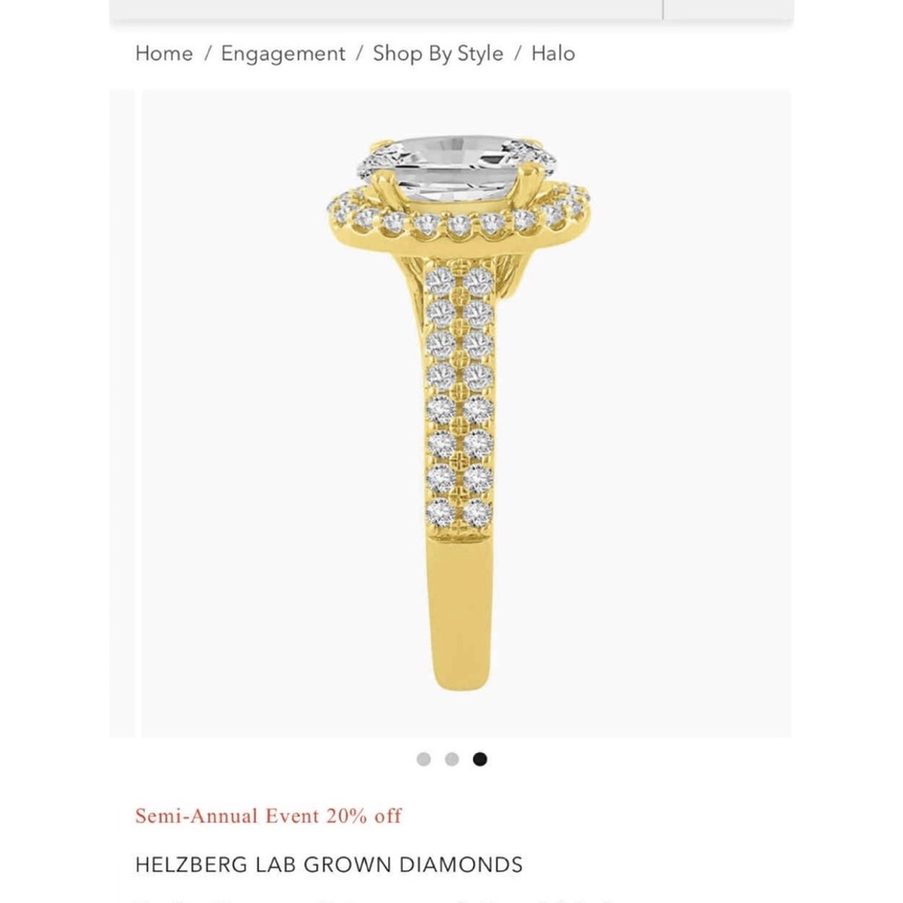 14kt yellow gold engagement ring w/ 1 oval brilliant cut lab diamond 1.5 carat - Picture 6 of 10